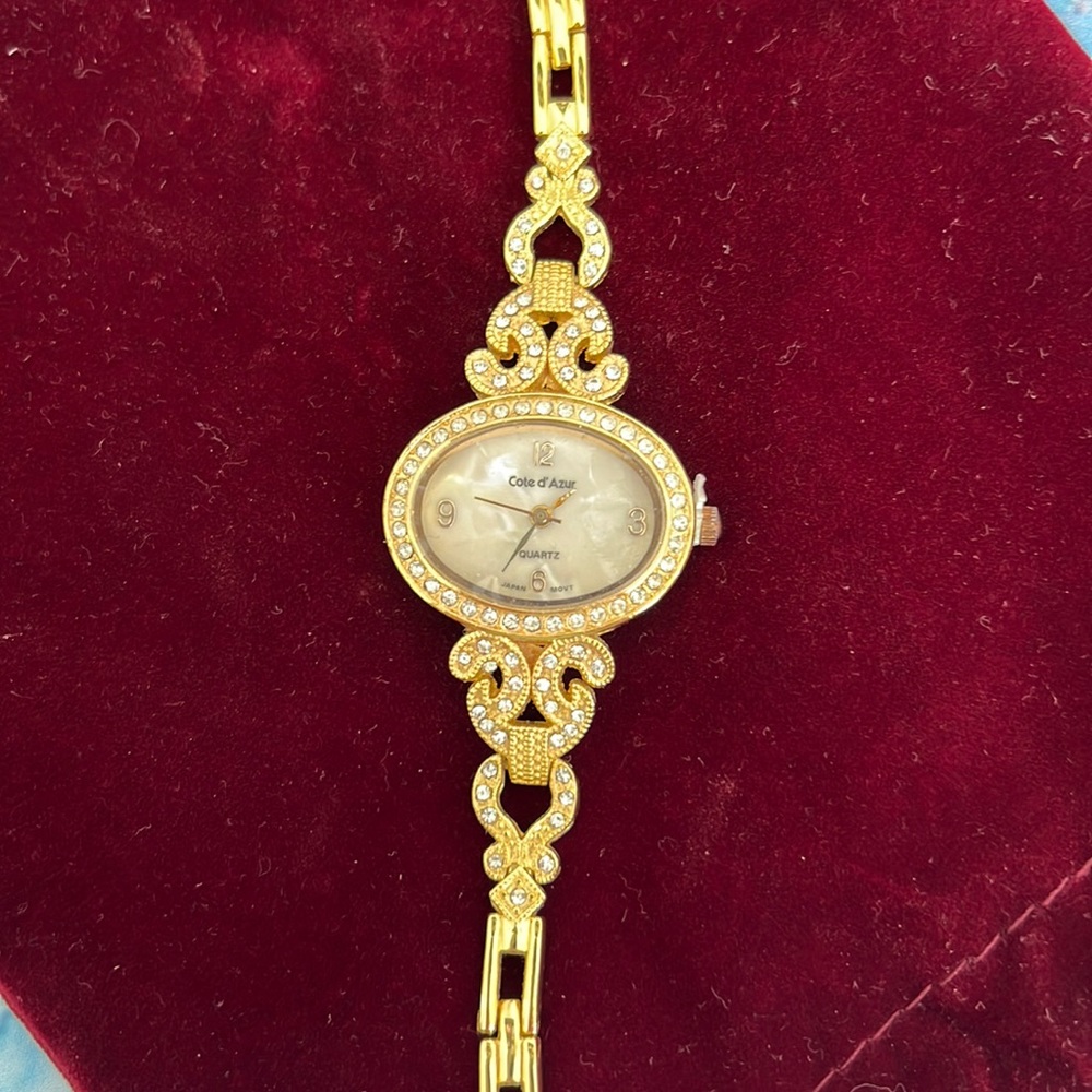 Gold tone watch